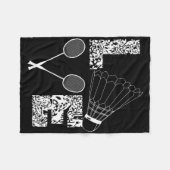 Couverture Polaire Shuttle Love Badminton Lover Racquet Smashs (Devant (Horizontal))