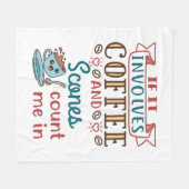 Couverture Polaire Si ça implique du café et des scones, comptez-moi  (Devant (Horizontal))