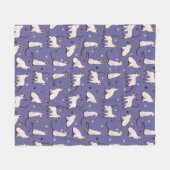 Couverture Polaire Siamese Cat and Paws Purple Fleece Blanket (Devant (Horizontal))