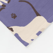 Couverture Polaire Siamese Cat and Paws Purple Fleece Blanket (Coin)