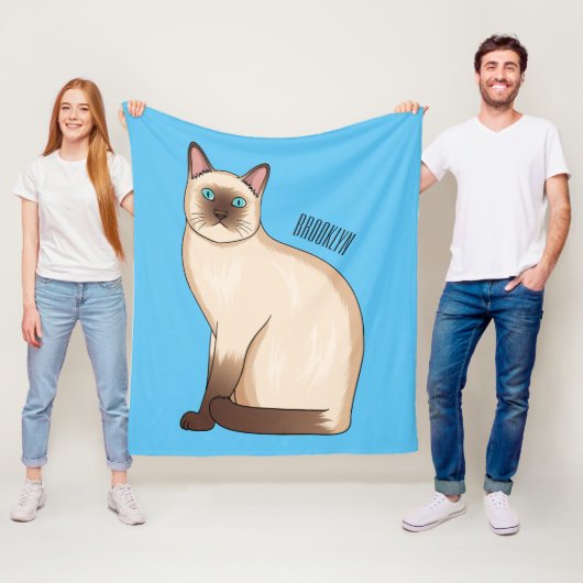 Couverture Polaire Siamese cat cartoon (En situation)