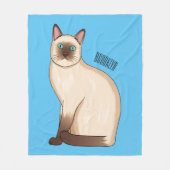 Couverture Polaire Siamese cat cartoon (Devant)