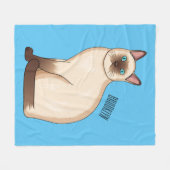 Couverture Polaire Siamese cat cartoon (Devant (Horizontal))