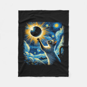 Couverture Polaire Siamese Chat 2024 Van Gogh Starry Nuit Siamese Cha
