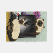 Couverture Polaire Siamese Computer Cats mal (Devant (Horizontal))