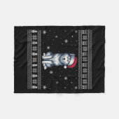 Couverture Polaire Siberian Husky Dog Lovers Men Women Santa Ugly Xma (Devant (Horizontal))