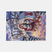 Couverture Polaire Siberian Husky Dog Valentine's Day (Devant (Horizontal))