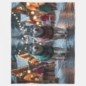 Couverture Polaire Siberian Husky Dogs Christmas Snow Holiday (Devant)