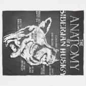 Couverture Polaire Sibérien Husky Anatomie Charm Husky Chien (Devant (Horizontal))
