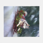Couverture Polaire Sibérien Husky neige de Noël hiver (Devant (Horizontal))