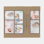 Couverture Polaire Side by Side Brown 6 Photo Grandchildren Collage (Devant (Horizontal))