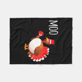 Couverture Polaire Side Eye Moo Turkey Funny Thanksgiving Autumn Fall (Devant (Horizontal))