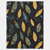 Couverture Polaire Sienne turquoise Feuille Boho (Devant)