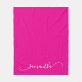 Couverture Polaire Signature de lessive incurvée rose et blanc chaud (Devant)