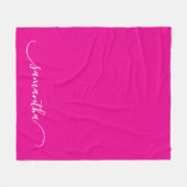 Couverture Polaire Signature de lessive incurvée rose et blanc chaud (Devant (Horizontal))