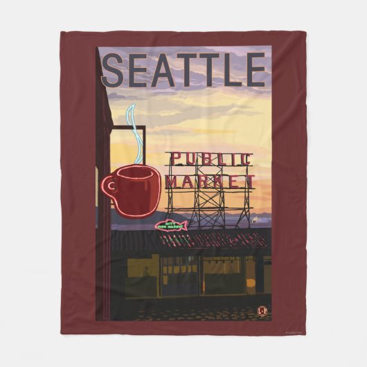 Couverture Polaire Signe du marché d'endroit de SeattlePike et vue de (Devant)