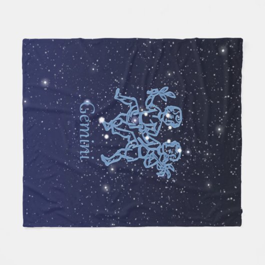 Couverture Polaire Signe Gemini Constellation et Zodiaque avec étoile (Devant (Horizontal))