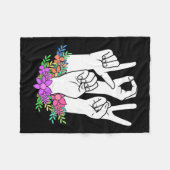 Couverture Polaire Signe main ASL de l'enseignant (Devant (Horizontal))