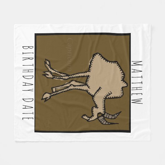 Couverture Polaire SIGNE Zodiaque Capricorne Nom Anniversaire Couvert (Devant (Horizontal))