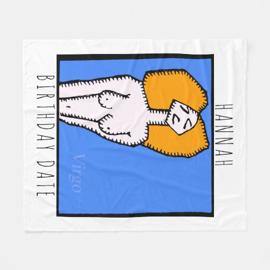 Couverture Polaire Signes Zodiac Virgo personnalisées Anniversaire (Devant (Horizontal))