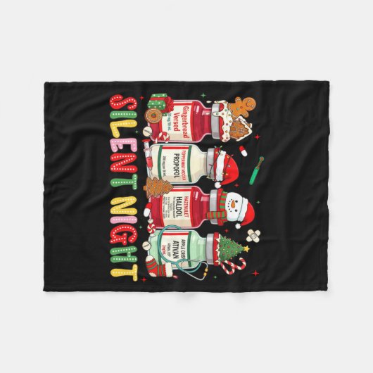 Couverture Polaire Silent Night Funny Nurse Christmas Design Long Sle (Devant (Horizontal))