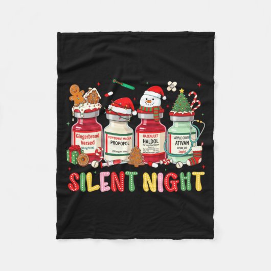 Couverture Polaire Silent Night Funny Nurse Christmas Design Long Sle (Devant)