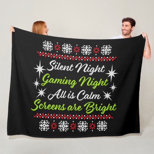 Couverture Polaire Silent Night Gaming Night All Calm Screens Bright (En situation)