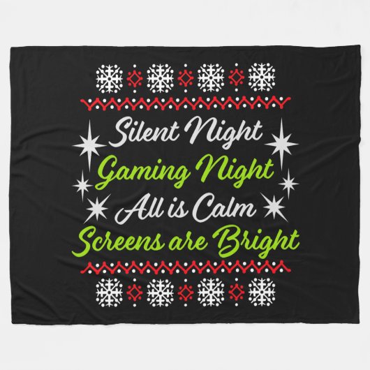 Couverture Polaire Silent Night Gaming Night All Calm Screens Bright (Devant (Horizontal))