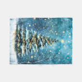 Couverture Polaire Silent Night Glow Bright Christmas Forest Tree (Devant (Horizontal))