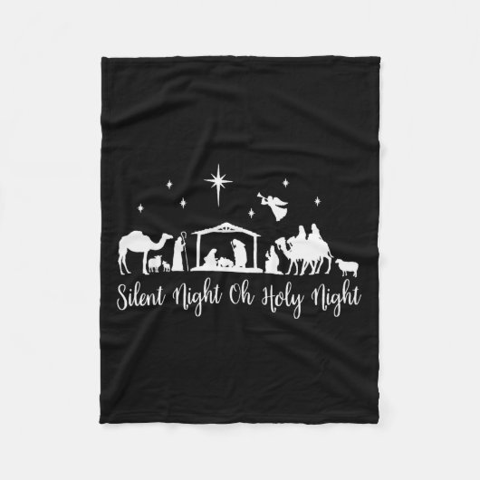 Couverture Polaire Silent Night Holy Night Nativity Scene Religious C (Devant)