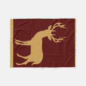 Couverture Polaire Silhouette | Bourgogne de mâle de cerfs communs (Devant (Horizontal))