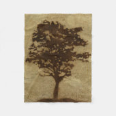 Couverture Polaire Silhouette d'arbre sur l'arrière - plan en bronze (Devant)