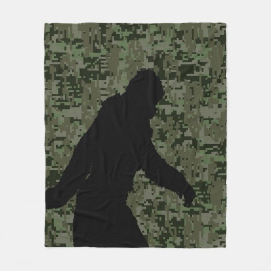Couverture Polaire Silhouette de Bigfoot sur le camouflage de (Devant)