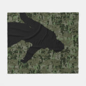 Couverture Polaire Silhouette de Bigfoot sur le camouflage de (Devant (Horizontal))