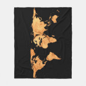 Couverture Polaire Silhouette de carte du monde - balles de foin (Devant)