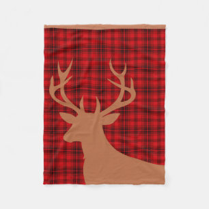 Couverture Polaire Silhouette de cerf tan rouge