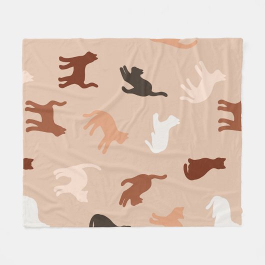 Couverture Polaire Silhouette de chat (Devant (Horizontal))