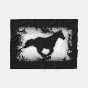 Couverture Polaire Silhouette de cheval à l'aspect occidental 
