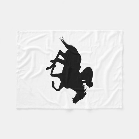 Couverture Polaire Silhouette de cheval de course (Devant (Horizontal))