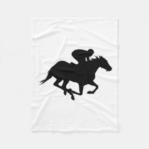 Couverture Polaire Silhouette de cheval de course