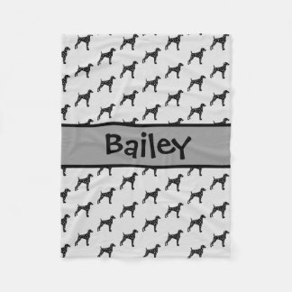 Couverture Polaire Silhouette de chien dalmate personnalisé