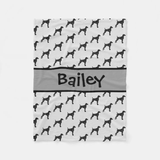 Couverture Polaire Silhouette de chien dalmate personnalisé (Devant)