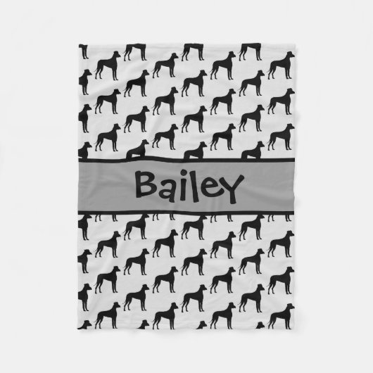 Couverture Polaire Silhouette de chien de Danse Personnalisée (Devant)