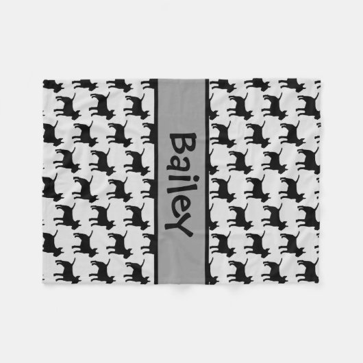 Couverture Polaire Silhouette de chien de Terrier sur mesure (Devant (Horizontal))