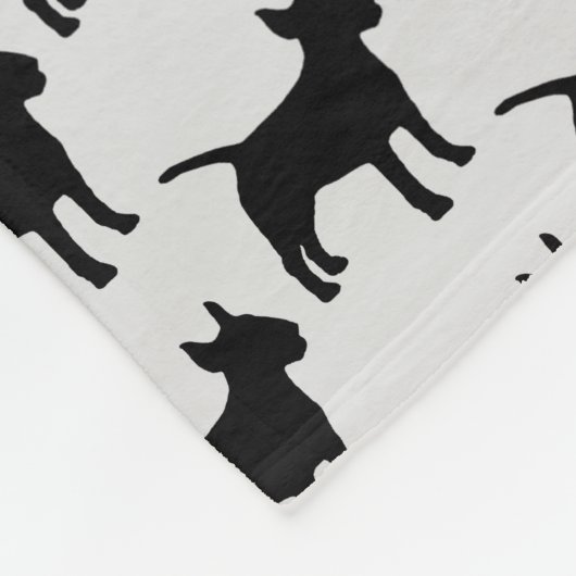 Couverture Polaire Silhouette de chien de Terrier sur mesure (Coin)