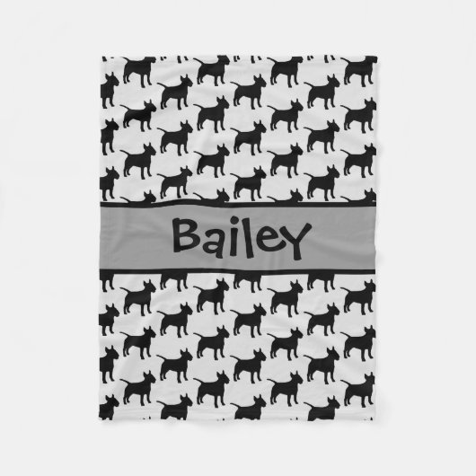 Couverture Polaire Silhouette de chien de Terrier sur mesure (Devant)