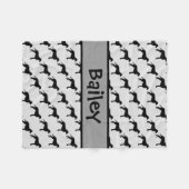 Couverture Polaire Silhouette de chien de trieuse à revêtement mou pe (Devant (Horizontal))