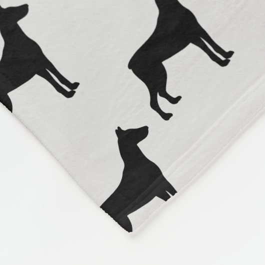 Couverture Polaire Silhouette de chien Doberman (Coin)