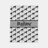 Couverture Polaire Silhouette de chien Doberman (Devant)