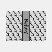 Couverture Polaire Silhouette de chien Greyhound personnalisée (Devant (Horizontal))